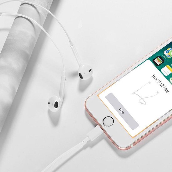 Écouteurs pour iPhone avec cordon - 2 pièces - Bouchons d'oreille Lightning  Connection
