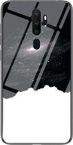 Voor OPPO A9 2020 Sterrenhemel Geschilderd Gehard Glas TPU Schokbestendige Beschermhoes (Kosmische Sterrenhemel)