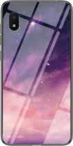 Voor Samsung Galaxy A10e Sterrenhemel Geschilderd Gehard Glas TPU Schokbestendig Beschermhoes (Dream Sky)