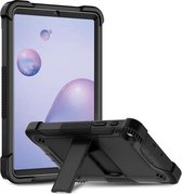 Voor Samsung Galaxy Tab A 8.4 (2020) siliconen + pc schokbestendige beschermhoes met houder (zwart)