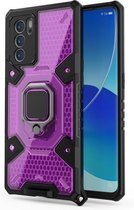 Voor OPPO Reno6 Pro Space PC + TPU-ringhouder beschermhoes (paars)