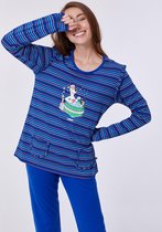 Woody pyjama meisjes/dames - multicolor gestreept - ijsbeer - 212-1-PLG-S/900 - maat S