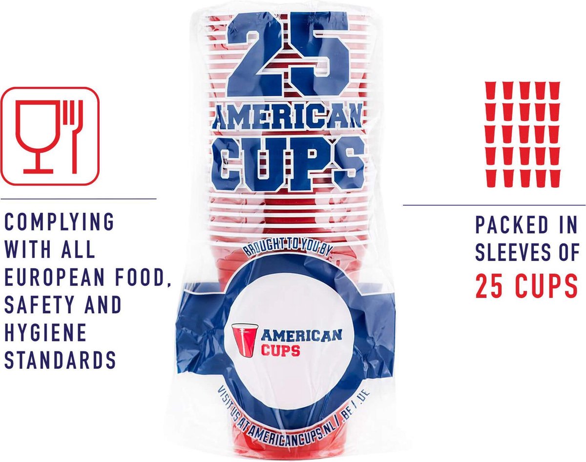 complexiteit snelweg Gelukkig AmericanCups Bekers - 100 American Red Cups (473 ml) | bol.com