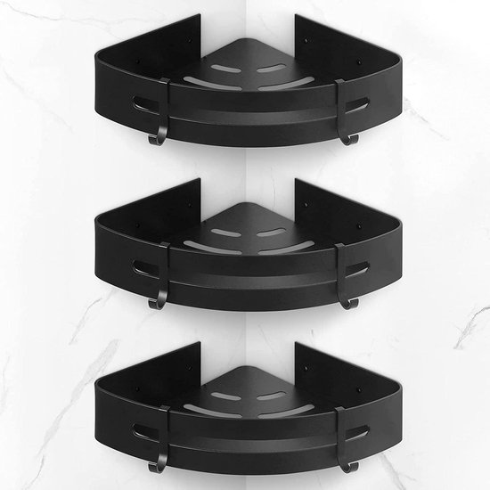 Sens Design Doucherekjes Set van 3 - Doucherek zonder boren - Zwart