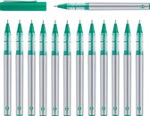 12 stuks roller pen schrijfdikte 0,5 mm. Kleur Groen. Fine liner