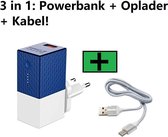 2 in 1 Powerbank 2600 MAH en Oplader met USB-C Kabel - 1 Meter | Oplaadstekker en Powerbank gecombineerd met USB-C Kabel | Compact | Premium USB Power Oplader met USB-C Kabel - Geschikt voor 