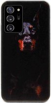 ADEL Siliconen Back Cover Softcase Hoesje Geschikt voor Samsung Galaxy Note 20 - Dobermann Pinscher Hond