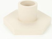 Kandelaar Kim | Wit Beige Creme | White Beige Creme | Composiet | Aardewerk