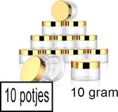 5x Luxe cosmetica potjes - Potjes met deksel plastic 10 gram- Sample potjes - Lege potjes met deksel -Zalfpotjes - Plastic potjes met deksel - Potjes met schroefdop