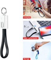 Lightning kabel Oplaadkabel voor Iphone USB C - Korte kabel met sleutelbosring - Sleutelhanger - Opladen - Fast Charger - Zwart