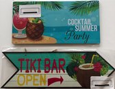 Wandbordjes set (2) cocktail summer/tiki bar