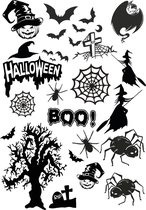 Halloween raamstickervel M herbruikbaar - decoratie halloween - raamsticker - Halloween - zwart silhouet