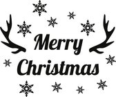 Kerst raamsticker - Herbruikbaar - Decoratie kerst - Raamsticker - Kerst (Christmas) - Zwart - Merry Christmas