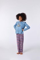 Woody pyjama meisjes - blauw - wasbeer - 212-1-PLG-S/858 - maat 116