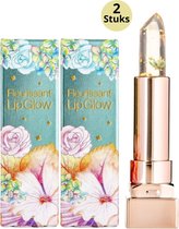 GLAMFOX Emerald Flower Lippenstift - Lip Plumper Lipstick met 24 Karaat Goud Korrels en 100% Echte Bloem - Lippenstift Langhoudend - Lippenbalsem - Korean Beauty Make Up