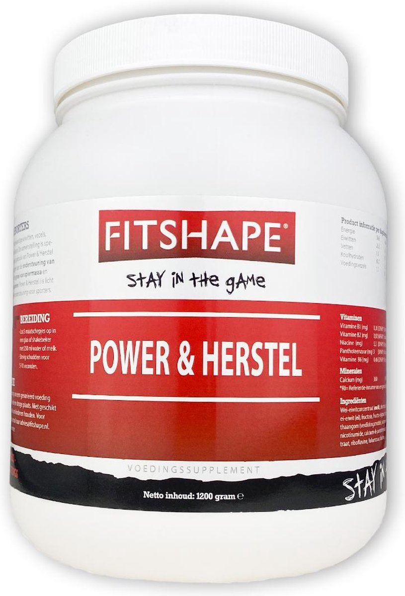 Fitshape Vanille - Power&herstel - 1200 gram - Eiwitshake