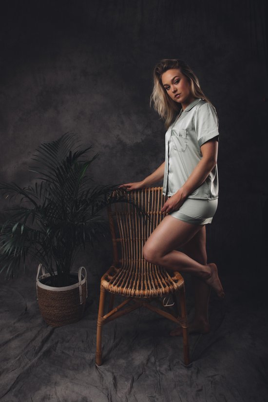 Pyjama satin femme, vert, taille plus taille XL/ XXL, satin de qualité AA, Cadeau Uniek femme,