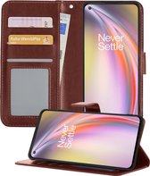 OnePlus Nord CE Hoesje Book Case Hoes Portemonnee Cover - OnePlus Nord CE Case Hoesje Wallet Case - Bruin