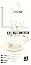 bobino set van 3 Cord Wrap Medium for USB wire & chargers colour: White