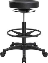 Segenn's Alexa bureaustoel ergonomisch - werkkruk - werkstoel op wielen - ergonomische werkkruk - kruk - 360 ° draaistoel - in hoogte verstelbaar -  59,5-81 cm - verstelbare voeten