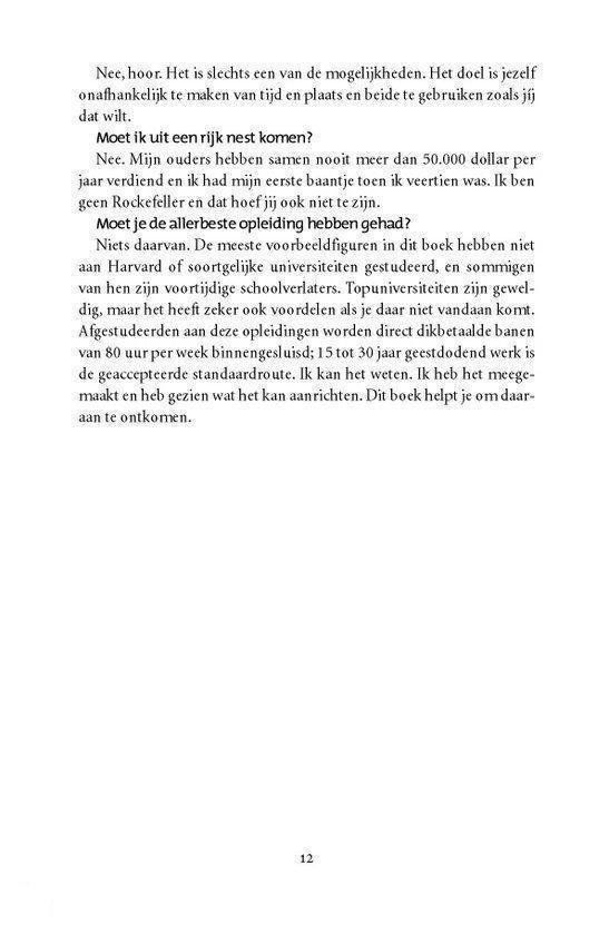 Tekst over de voordelen van een '4-urige werkweek' en het behalen van een goed leven.