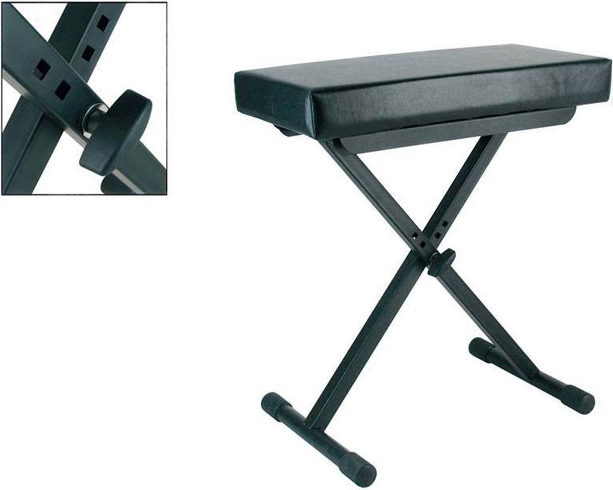 Keyboardbank - Boston OB-80 - X-model - Verstelbaar - Kunstleer zitting 51x25cm - Zwart