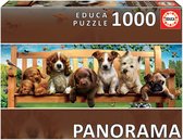 Educa - Panorama Legpuzzel - Puppies op de Bank - 1000 stukjes