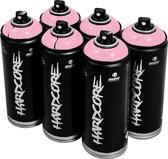MTN Hardcore Alice Pink - roze spuitverf - 6 stuks - 400ml hoge druk en glossy afwerking