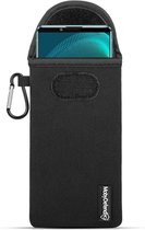 Hoesje voor Sony Xperia 5 III - MobyDefend Neopreen Pouch Met Karabijnhaak - Insteekhoesje - Riemlus Hoesje - Zwart - GSM Hoesje - Telefoonhoesje Geschikt Voor Sony Xperia 5 III