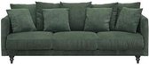 CONSTANCE 4-zits vaste zitbank rechts - Grijze stof - Classic - L 212 x D 93 cm