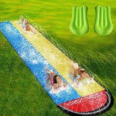 WaterGrijbaan - Zinaps Gazon Waterfolies voor kinderen Volwassenen - Tuin Backyard Giant Racing Tracks en Spuit Pool, Outdoor 15.7 Ft Waterglijbanen met Crash Pad Outdoor Water Toy- (WK 02127