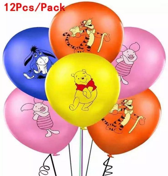 Winnie the Pooh ballonen 12x Feestpakket Verjaardag Versiering