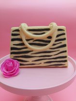 Chocolade handtasje in zebra patroon