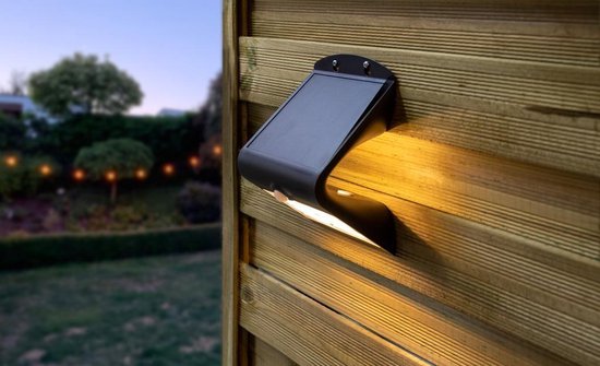 Solar wandlamp voor buiten - met sensor - 3,2 watt - zwart |  Tuinverlichting op... | bol.com