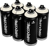 MTN Hardcore Arkalis Grey - grijze spuitverf - 6 stuks - 400ml hoge druk en glossy afwerking