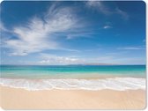 Muismat Hawaii - Een tropisch strand op Hawaii waar de golven aanspoelen op muismat rubber - 23x19 cm - Muismat met foto