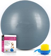 Sens Design Zitbal Fitnessbal Yogabal Gymbal - 85 cm - grijsblauw incl. pomp