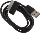 USB datakabel oplader kabel Zwart 1 meter voor Samsung Galaxy Tab 1, 2 10.1 7.7 8.9 7 P3100, P3110, P5100, P5110, P6200, P6210