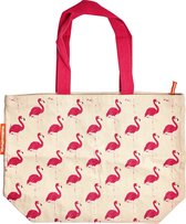 NoMorePlastic tas - Flamingo - gemaakt van gerecycled katoen - Steun de Plastic Soup Foundation met jouw aankoop - Duurzaam Cadeau