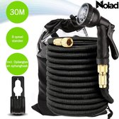 Nolad® Tuinslang 30 Meter - Zwart - Uitrekbaar - Uitrekbare Tuinslang - Tuin Bewatering - Magic Garden Water Hose - Sproeikop - Zwarte Uitzetbare Tuinslang Flexibel 30m – Tuinsproeier - Tuin 