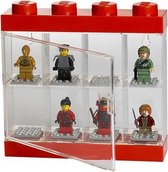LEGO Minifiguur 8 Display Case - Vitrine - Opbergbox - Rood - 19,1 x 18,4 x 4,7cm - Kunststof