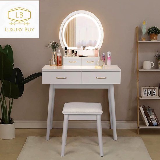 Maak plaats Veraangenamen gat Luxury Buy® kaptafel-makeup tafel- toilet tafel- luxe vanity- opmaak tafel-  dressing... | bol.com