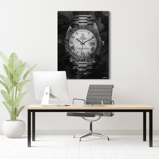 Luxe Canvas Schilderij Rolex | 75x100 | Woonkamer | Slaapkamer | Kantoor | Style| Succes | Art | Modern | Lifestyle | Abstract | Horloge | ** 4CM DIK! 3D Effect**