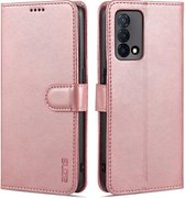 Voor OPPO K9 AZNS Huid Voelen Kalf Textuur Horizontale Flip Lederen Case met Kaartsleuven & Houder & Portemonnee (Rose Goud)