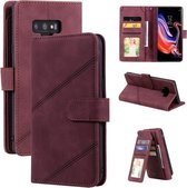 Voor Samsung Galaxy Note9 Skin Feel Business Horizontale Flip PU Lederen Case met Houder & Multi-Card Slots & Portemonnee & Lanyard & Fotolijst (Wijnrood)