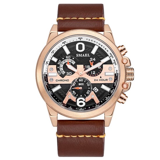 Chronograaf Heren Horloge (47mm diameter) Rosé stalen kast met
