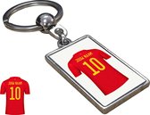 Spanje Shirt met Jouw Naam - WK2022 - Gepersonaliseerde Sleutelhanger met Jouw Naam en Nummer - Cadeau - Verjaardag - Kerst - Kado - Valentijn - Gepersonaliseerd Cadeau - Voetbal