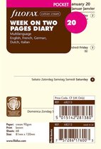 Agendavulling 2022 Filofax Pocket - 7 dagen op 2 pagina's 5-talig cotton cream