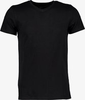 Unsigned heren T-shirt V-hals organic katoen - Zwart - Maat S