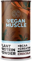 Vegan Muscle Eiwitshake | Chocolade | Plantaardige proteinen mix van gekiemde zaden | Verrijkt met BCAA en Creatine | 600g eiwit poeder